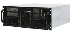 Корпус серверный 4U Procase RE411-D4H11-FE-65-700RP 4x5.25+11HDD,черный,бп GRP700 700+700вт, глубина 650мм,MB EATX 12"x13", панель вентиляторов 3*120x