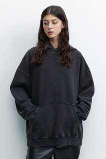 джемпер женский Худи oversize утепленная с состаренным эффектом Befree