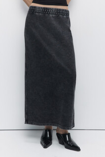 юбка женская Юбка макси трикотажная с разрезом и вареным эффектом Befree