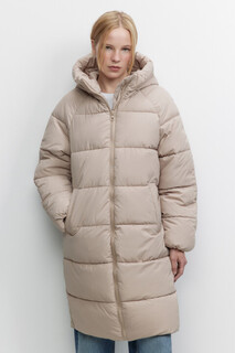 пальто женское Пальто длинное стеганое утепленное с капюшоном Befree