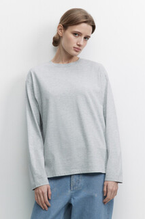 джемпер женский Лонгслив oversize хлопковый в меланжевом оттенке Befree