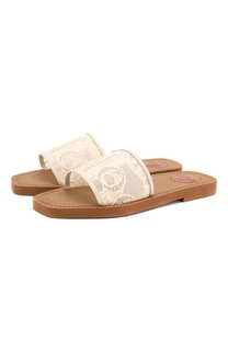 Комбинированные шлепанцы Woody Chloé Chloe