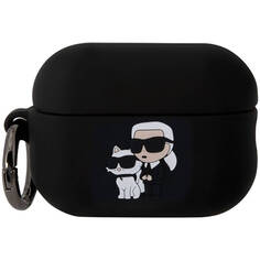 Чехол для наушников Karl Lagerfeld Silicone Case для Airpods Pro 2 NFT чёрный (KLAP2RUNKC)