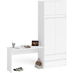 Комплект СВК Мори Стол письменный МСП1200.1 + Шкаф МШ900.1 + Антресоль МА900.1, цвет белый