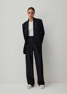 Жакет с накладными карманами объемного кроя NICEONE [Темно-синий, M]