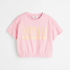 Футболка с принтом H&amp;M Nirvana, светло-розовый H&M