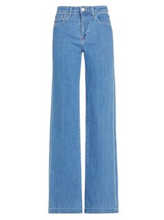 Широкие джинсы Clayton с высокой посадкой L&apos;AGENCE L'agence