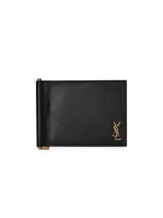 Кожаный кошелек с логотипом Saint Laurent, неро