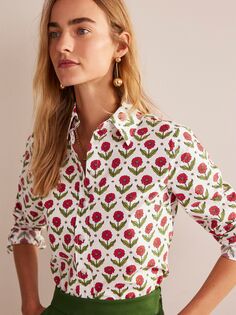 Рубашка с принтом Boden Sienna Daisy Foliage, цвет слоновой кости/мульти