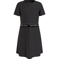 Платье с коротким рукавом Calvin Klein Jeans Logo Tape, черный