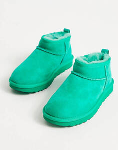 Угги UGG classic ultra mini boots in emerald, зеленый