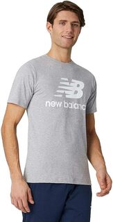 Футболка New Balance Men&apos;s Nb Essentials Stacked Logo Short Sleeve, серый