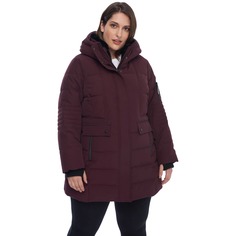 Куртка Alpine North Vegan Down Hooded Mid-Length Plus Size, бордовый