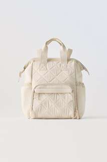 Стеганый рюкзак для беременных Zara, экрю белый