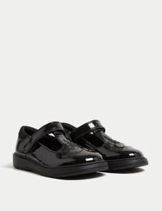 Детские кожаные школьные туфли Freshfeet Unicorn (8 маленьких — 2 больших) Marks &amp; Spencer, черный