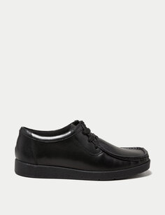 Детские кожаные школьные туфли на шнуровке (13 маленьких - 9 больших) Marks &amp; Spencer, черный