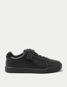 Детские кожаные школьные туфли с риптейпом (8 маленьких - 1 большой) Marks &amp; Spencer, черный