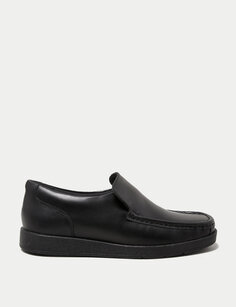 Детские кожаные школьные туфли-лоферы без шнуровки (13 маленьких - 9 больших) Marks &amp; Spencer, черный