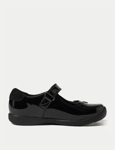 Детские школьные туфли из лакированной кожи (8 маленьких — 1 большой) Marks &amp; Spencer, черный