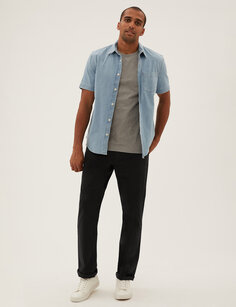 Свободные эластичные брюки чинос Marks &amp; Spencer, черный