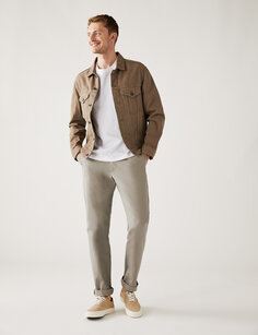 Эластичные брюки чинос обычного кроя Marks &amp; Spencer