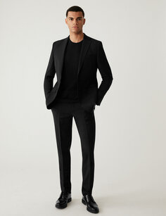 Костюмные брюки идеального кроя Marks &amp; Spencer, черный