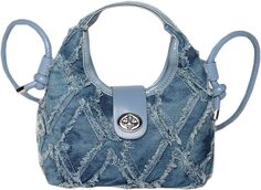 Женская джинсовая сумка-портфель Verdusa с потертой отделкой, сумка-хобо, синий
