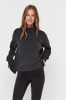 Мягкий свитер с высоким воротником и добавлением шерсти NOISY MAY, серый