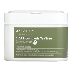 Успокаивающая косметическая маска Mary &amp; May CICA Houttuynia Tea Tree, 30 листов