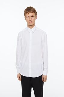 Хлопковая рубашка классического кроя H&amp;M, белый H&M