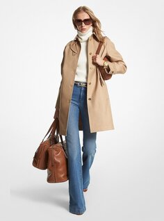 Тренч Michael Michael Kors Cotton Belted, бежевый