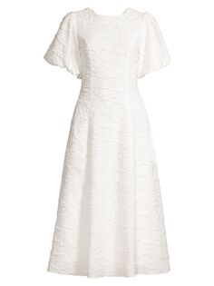 Платье миди с пышными рукавами Volkgarten Elliatt, белый