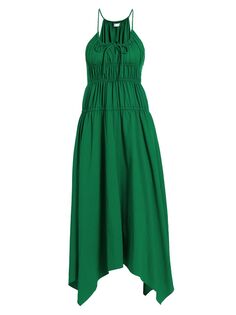 Платье макси с присборенным носовым платком Proenza Schouler White Label, зеленый