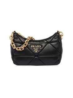 Сумка System Nappa из кожи в стиле пэчворк Prada, черный