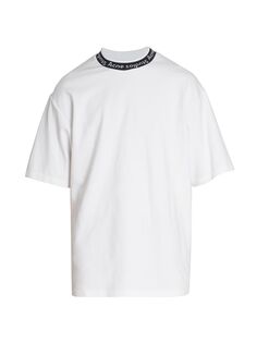 Ребристая футболка с логотипом Extorr Acne Studios, белый