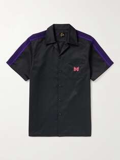 Рубашка из твила с вышивкой и отделкой тесьмой NEEDLES, черный