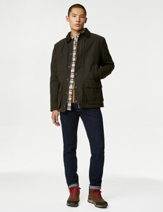 Восковая куртка с Stormwear Marks &amp; Spencer, темно-синий