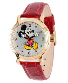 Мужские блестящие золотые винтажные часы из сплава с Микки Маусом Disney ewatchfactory