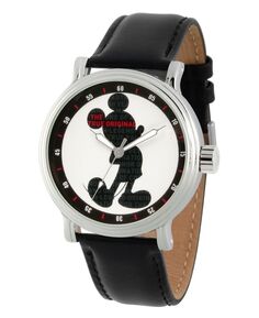 Мужские часы Disney с Микки Маусом, черный ремешок, 44 мм ewatchfactory