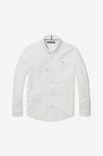 Белая оксфордская рубашка на стрейче Tommy Hilfiger, белый