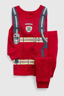 Пижама пожарного с длинными рукавами Gap, красный