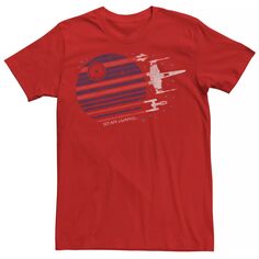 Мужская футболка с рисунком A, X, Y-Wing Death Star Flyby Star Wars, красный