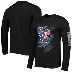 Мужская черная футболка с длинным рукавом Houston Texans Joint Authentic Action New Era