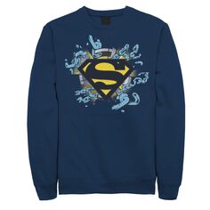 Мужской свитшот с логотипом Superman Chain Link DC Comics, синий