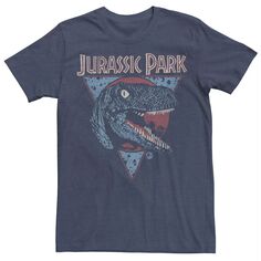 Мужская синяя футболка с рисунком «Парк Юрского периода New Wave» Raptor Icon Jurassic World