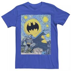 Мужская футболка с плакатом и портретом Бэтмена «Звездная ночь» DC Comics