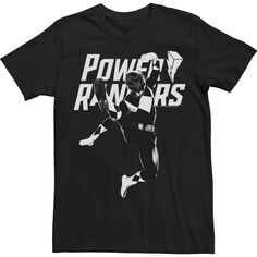 Мужская черная футболка Power Rangers с логотипом Action Pose Licensed Character