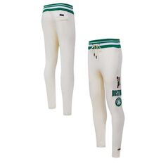 Мужские классические флисовые спортивные штаны в стиле ретро Boston Celtics Pro Standard кремового цвета