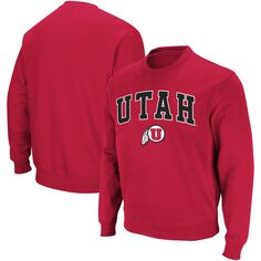 Мужской красный свитшот с круглым вырезом Utah Utes Arch &amp; Logo Colosseum