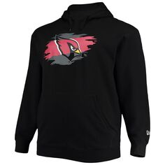 Мужской черный пуловер с капюшоном с логотипом Arizona Cardinals Big &amp; Tall Primary New Era